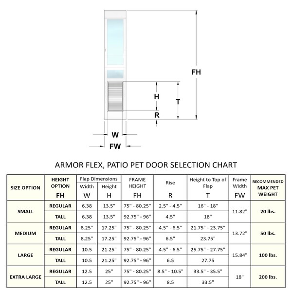 Armor Flex Low-E Patio Door Regular Height - Medium